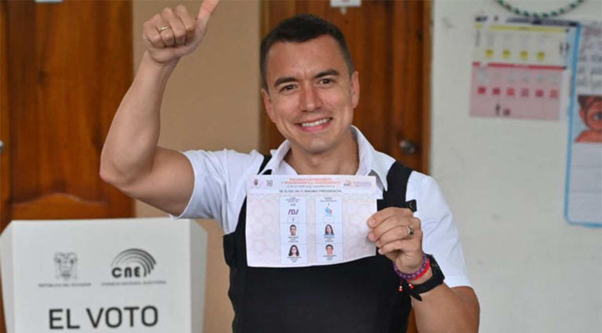 Ecuador's youngest president promises to restore peace